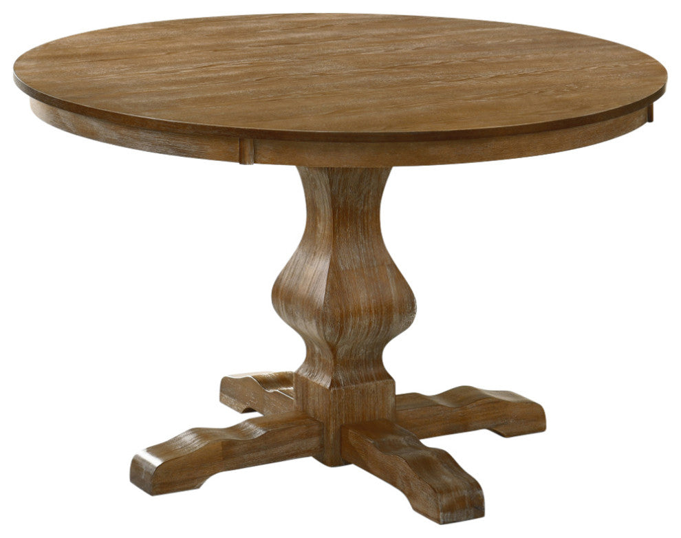 Remuda Rustic Wood Circular Dining Table, Natural