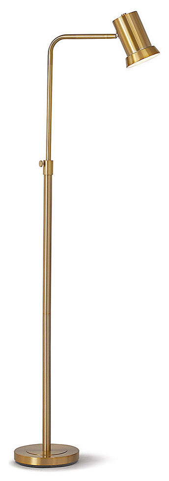 HOMEGLAM. Studio One Light 70" Adjustable Metal Floor Lamp, Antique Brass