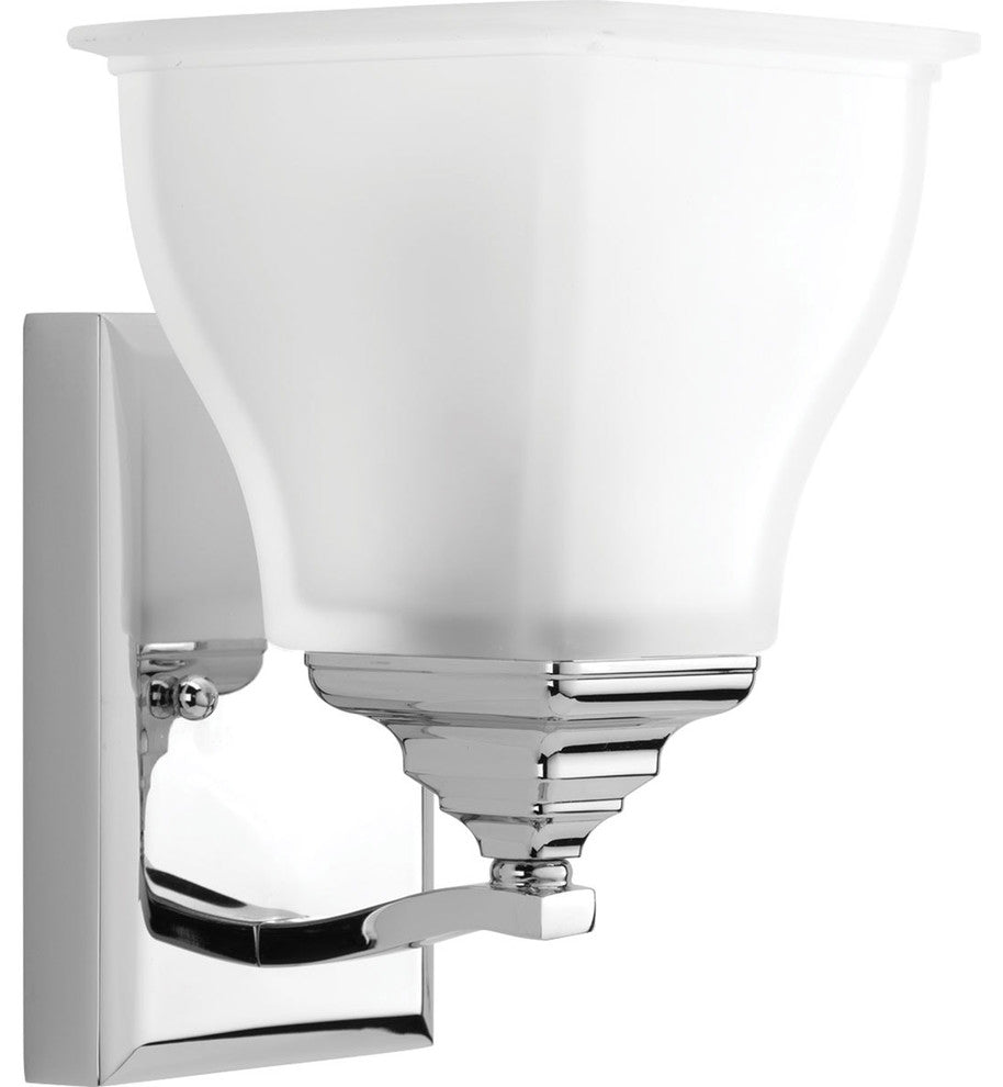 Callison 1-Light Bath Vanity Polished Chrome Etched Glass