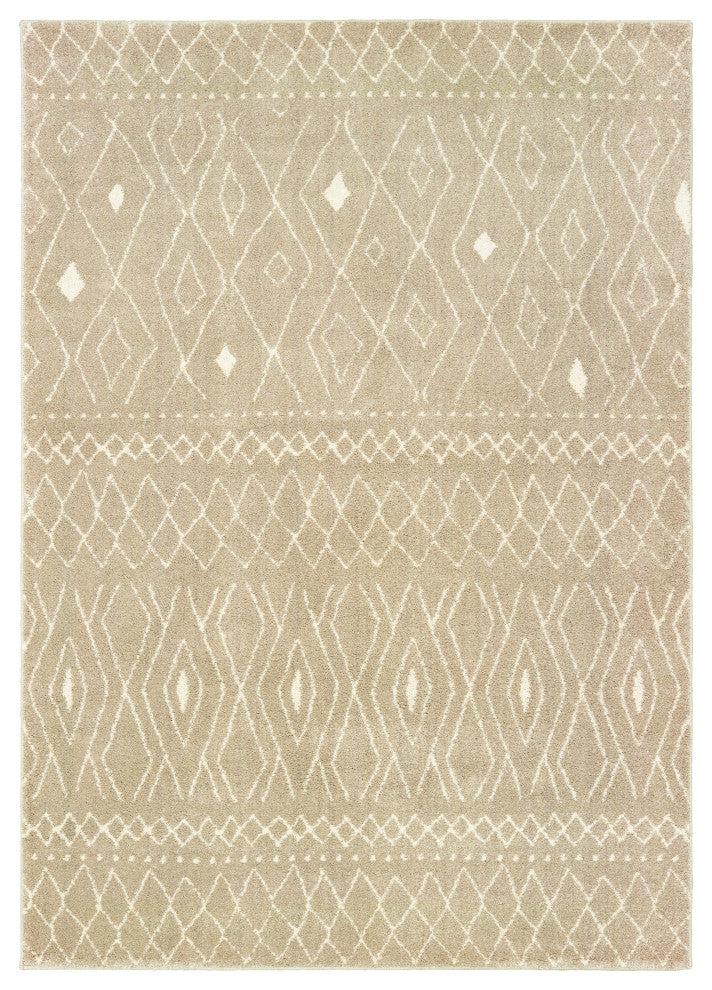 Oriental Weavers Carson Sand/ Ivory Geometric Indoor Area Rug 5'3"X7'3"