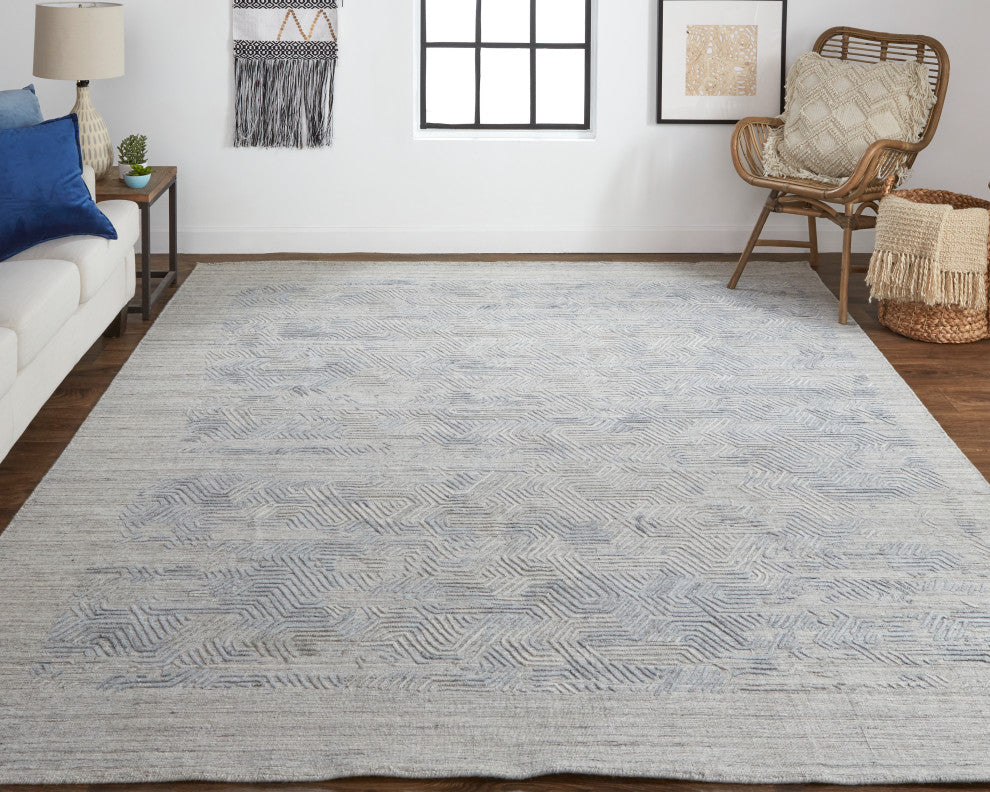 Weave & Wander Huntley Rug, Light Blue/Gray, Rug, 5' X 8'