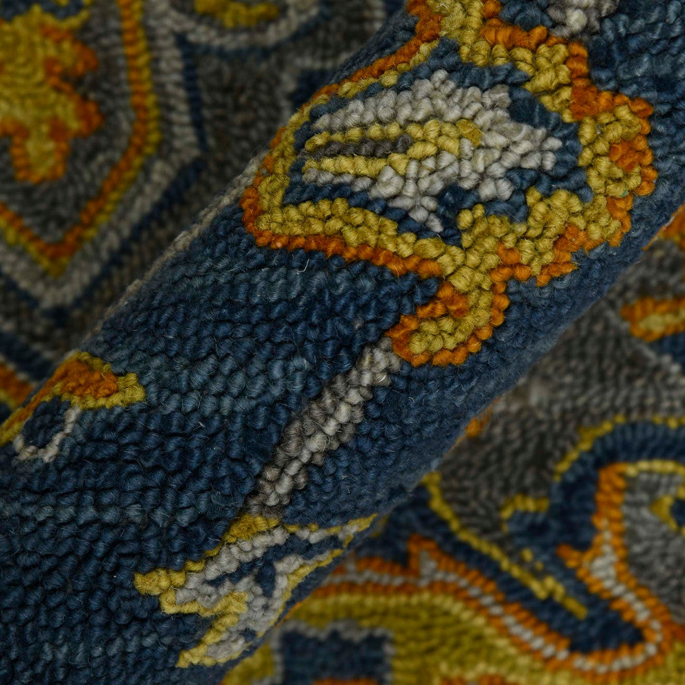 Boho Evreux Area Rug, Blue and Yellow, 2' x 3', Medallion