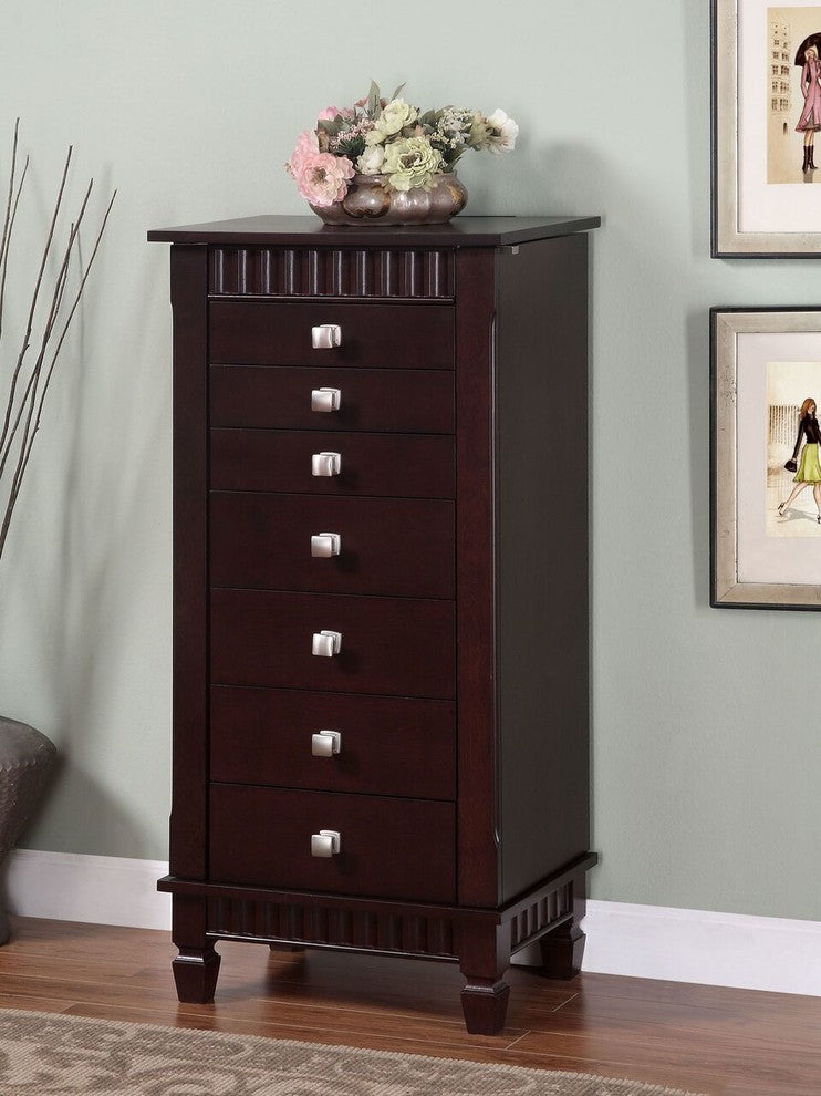 Contemporary "Merlot" Jewelry Armoire