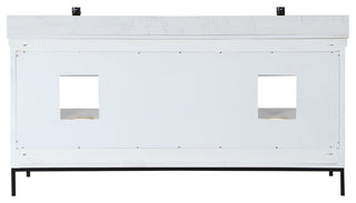 Kesia White Bathroom Vanity Set, 72", With Mirror