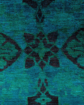 Overdyed, One-of-a-Kind Hand-Knotted Area Rug Green, 5'10"x9'1"