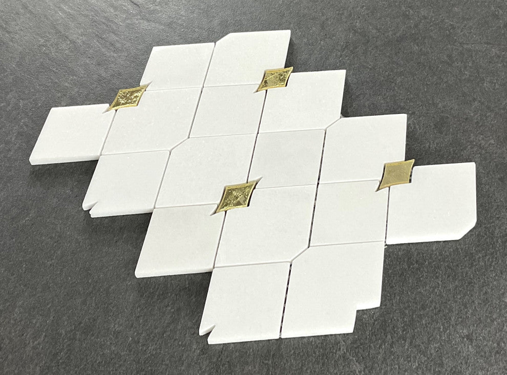 10-Pieces of Water Jet 3" x 3.5" Novelty Mosaic Wall & Floor Tile