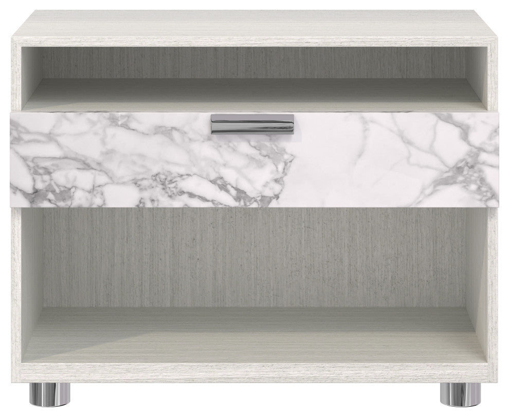 Bernhardt Stratum Nightstand With 1 Arabescato Drawer