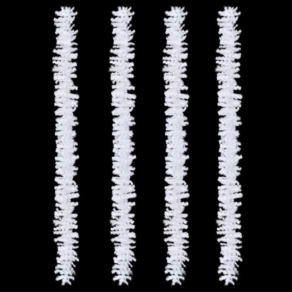 vidaXL Christmas Garlands 4-Piece White 106.2" PVC