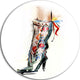 Decorative Shoe, Digital Round Wall Art, 23"