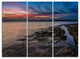 "Colorful Sky and Dark Rocky Sydney Coast" Metal Wall Art, 3 Panels, 36"x28"
