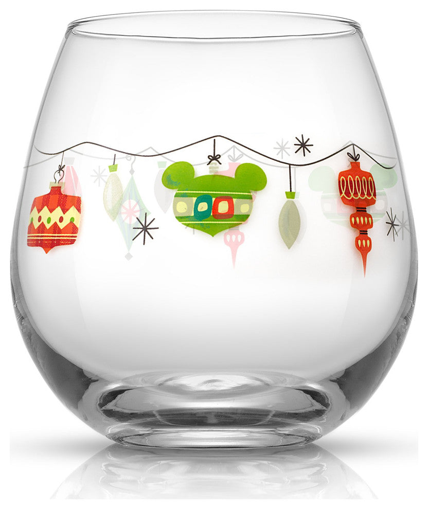 Disney Mickey Mouse Joy O Joy Stemless Wine Glass 15 oz Set of 4