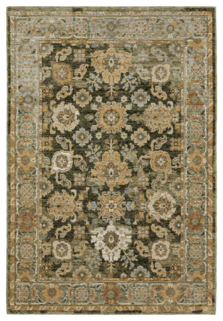 Adeline Bordered Traditional Green/ Gold Area Rug 3'3" x 5'2"