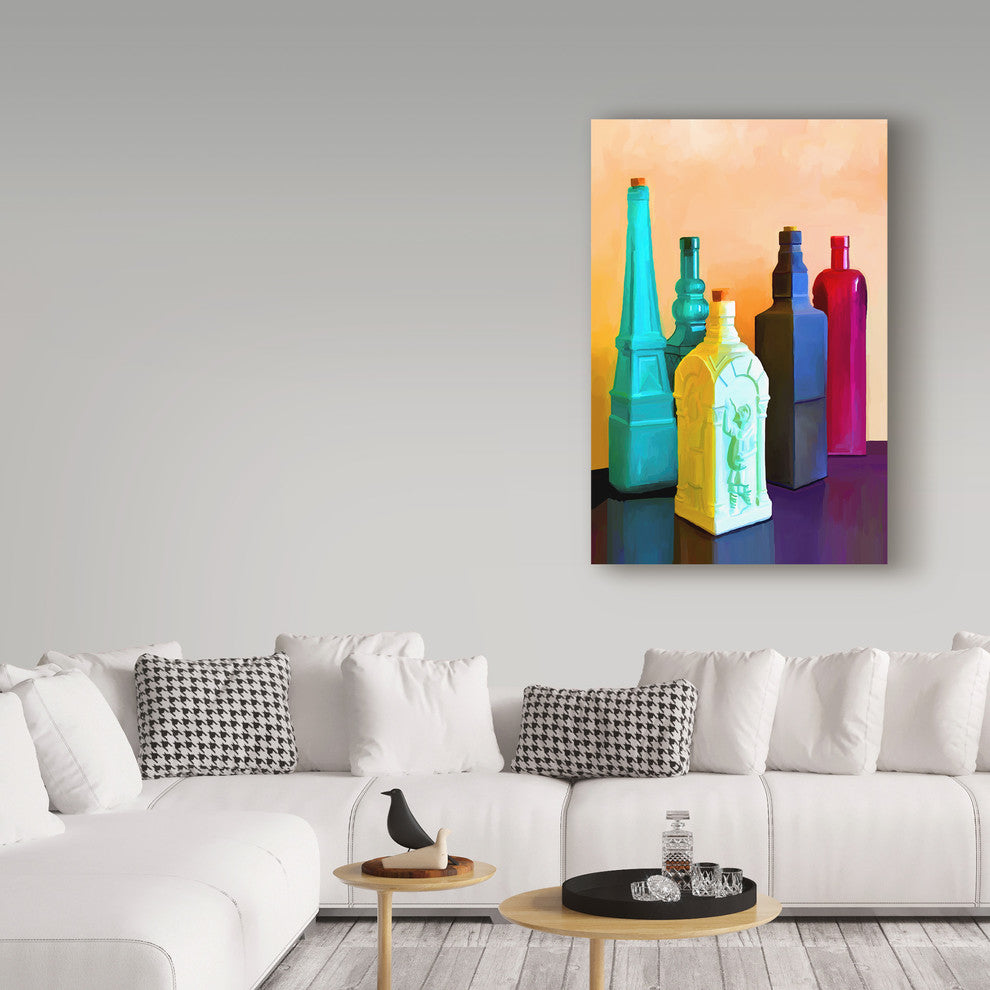 "Color Bottles" by Ata Alishahi, Canvas Art, 12"x19"