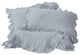 Organic Cotton 300 TC GOTS Certified 8 Internal Ties Ruffled Duvet Set, Light Blue, King(108"x92")
