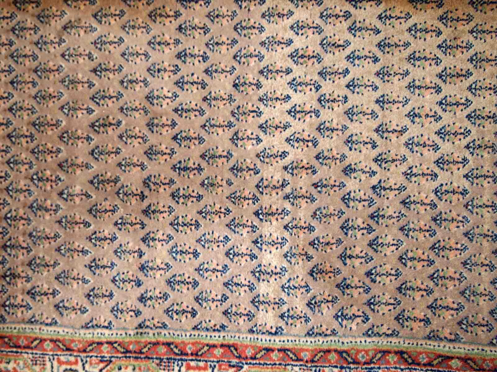 Handmade Vintage Indian Seraband Runner 2.4'x9.8', 74cmx301cm 1970s