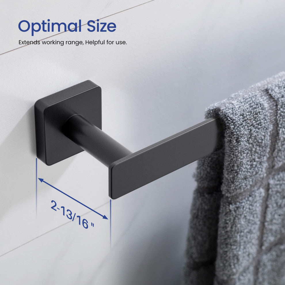 Blaze 5 Piece Bathroom Hardware Set, Matte Black
