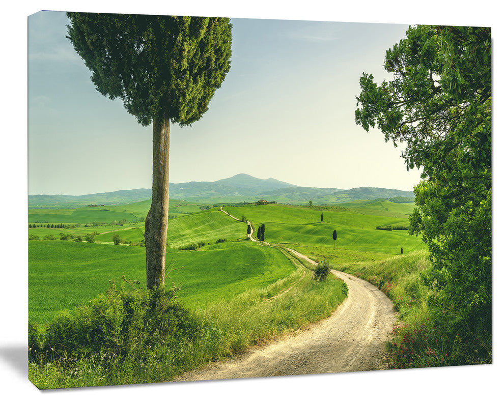 Tuscan Place in Rural Area, Landscape Canvas Art Print, 40"x30"