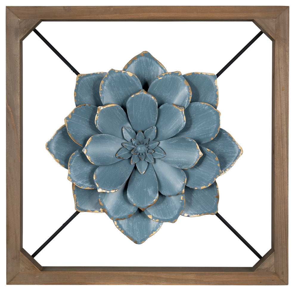 Blue Flower Full Bloom Wall Decor