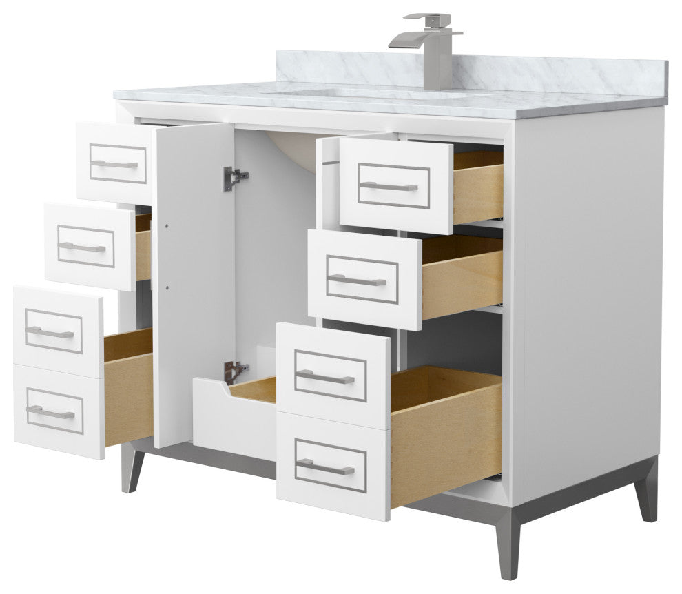 Marlena 42" Single Vanity, Top, Nickel Trim