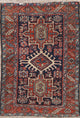 Consigned, Persian Handmade Wool Oriental Antique Area Rug, Blue, 4'6"X3'1"
