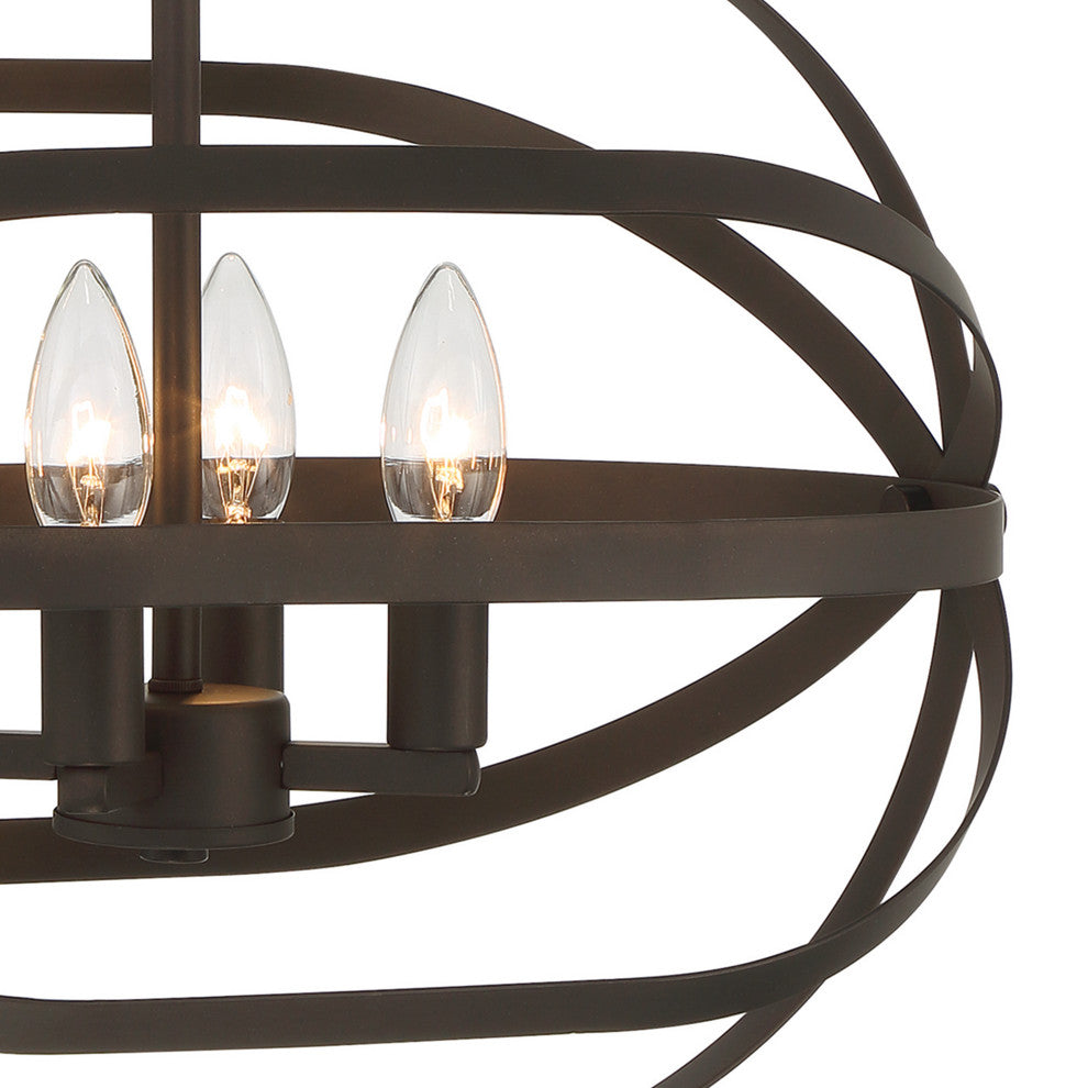 4-Light Unique/Statement Chandelier, Oil Rubbed Bronze