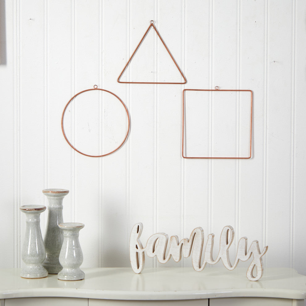 10" Metal Geometric Circlet Wall Art Decor, Set of 3