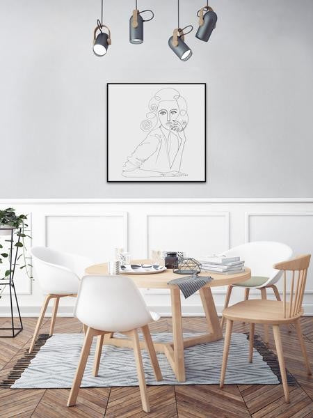 "Lady Sketch" Floater Framed Painting Print on Canvas, 48"x48"