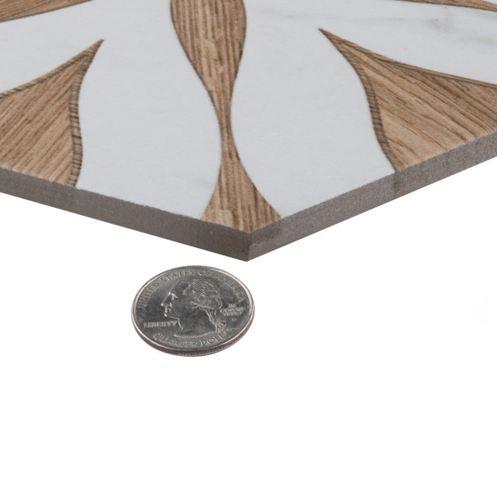 Llama Flower Loire Noce Porcelain Floor and Wall Tile