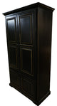 Double Wide Kitchen Pantry Cabinet, Antique Black