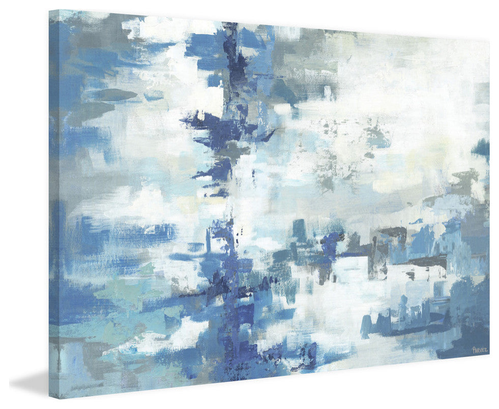 "Vast Blue Hues" Painting Print on Wrapped Canvas, 12"x8"