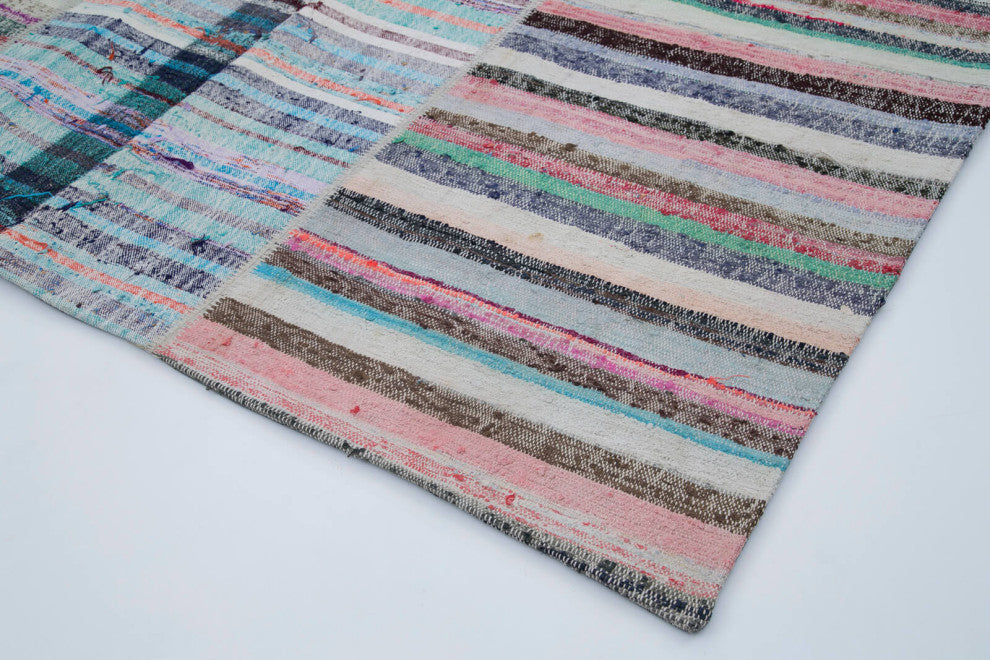 Rug N Carpet - Handmade Turkish 6' 8'' x 9' 10'' Rustic Patchwork Kilim Rug