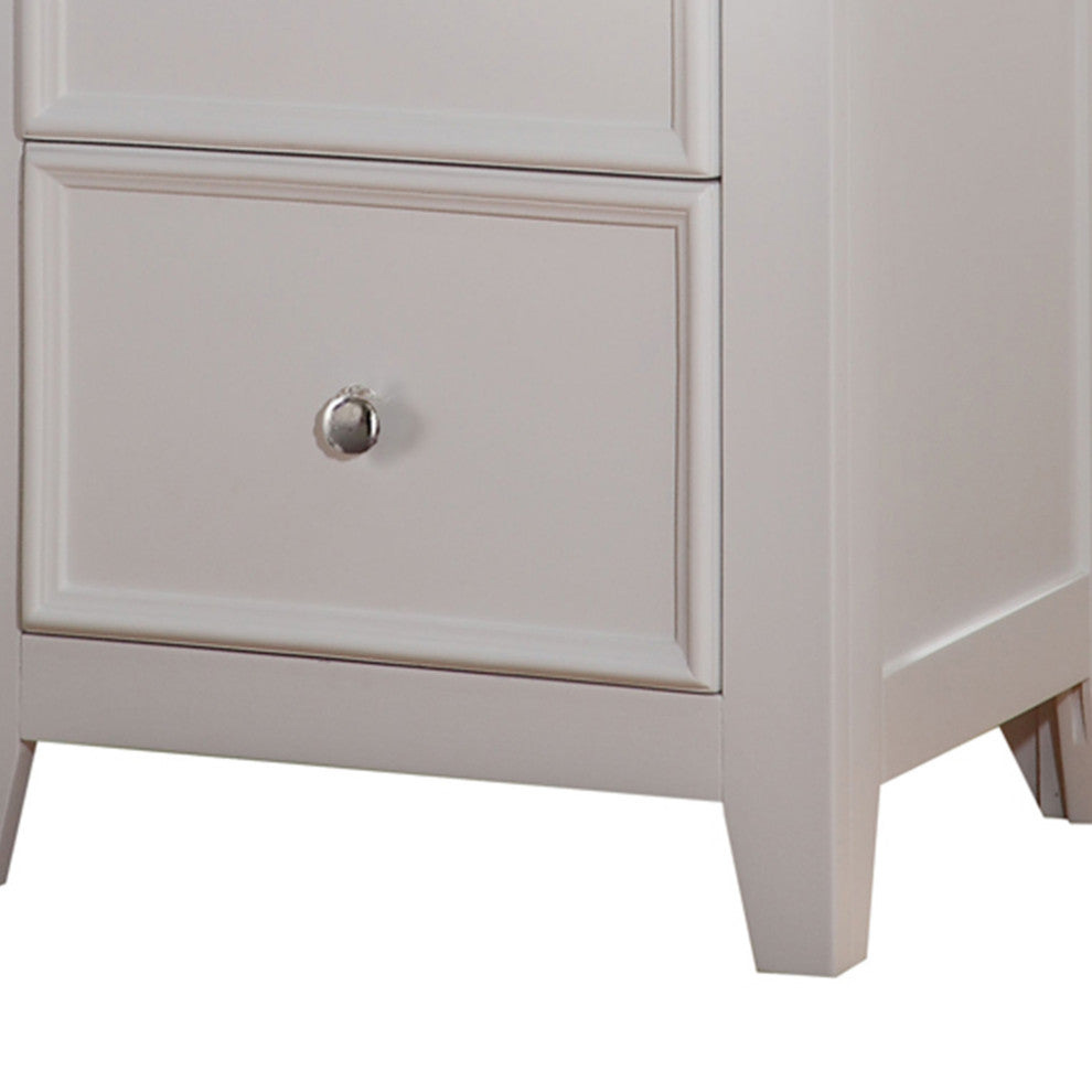 Lacey Nightstand With 2 Drawers, White