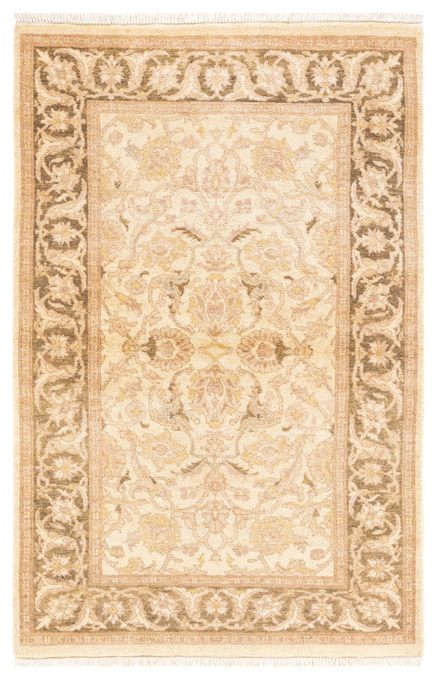Pekanbaru One-of-a-Kind Hand-Knotted Area Rug Ivory, 3'3"x5'0"