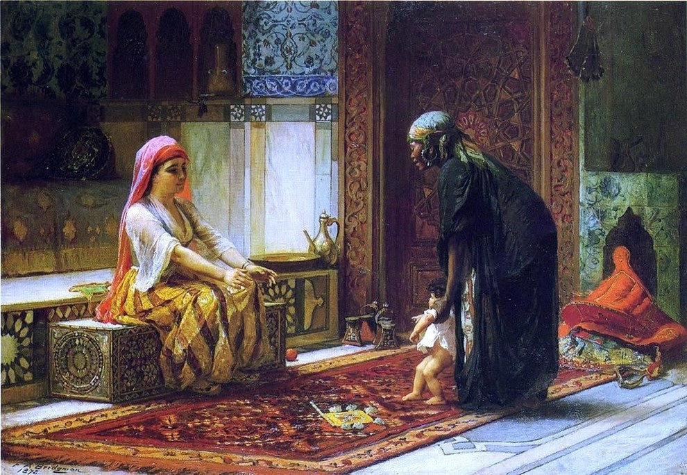 Frederick Arthur Bridgeman Mother and Child, 18"x27" Wall Decal