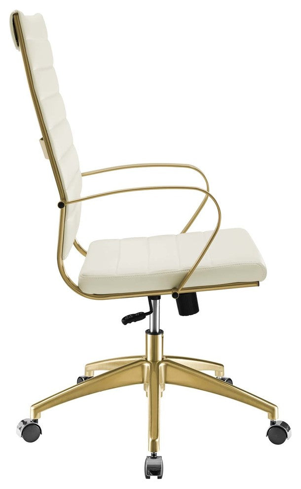 Jive Gold Stainless Steel Highback Office Chair Gold White