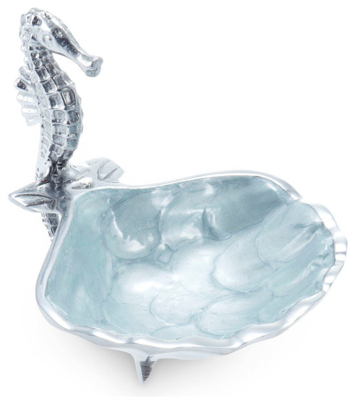 Scallop Sea Horse 5" Bowl, Hydrangea