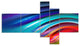 Beautiful Fractal Rainbow Waves, Floral Canvas Art Print, 60"x32", 5 panels