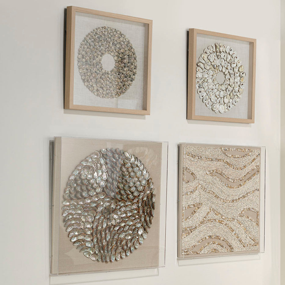 Maldives Framed Wall Art, White Abalone Shells