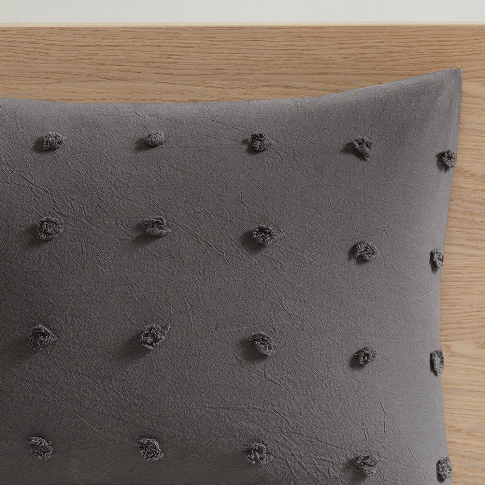 Urban Habitat Brooklyn Pom-Pom 7-Piece Duvet Cover Set, Grey