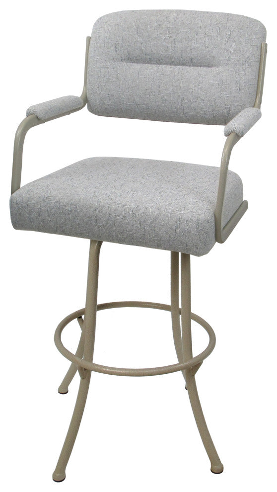 Swivel Counter Metal Bar Stool, Hemsath Slate - Beige, 26"