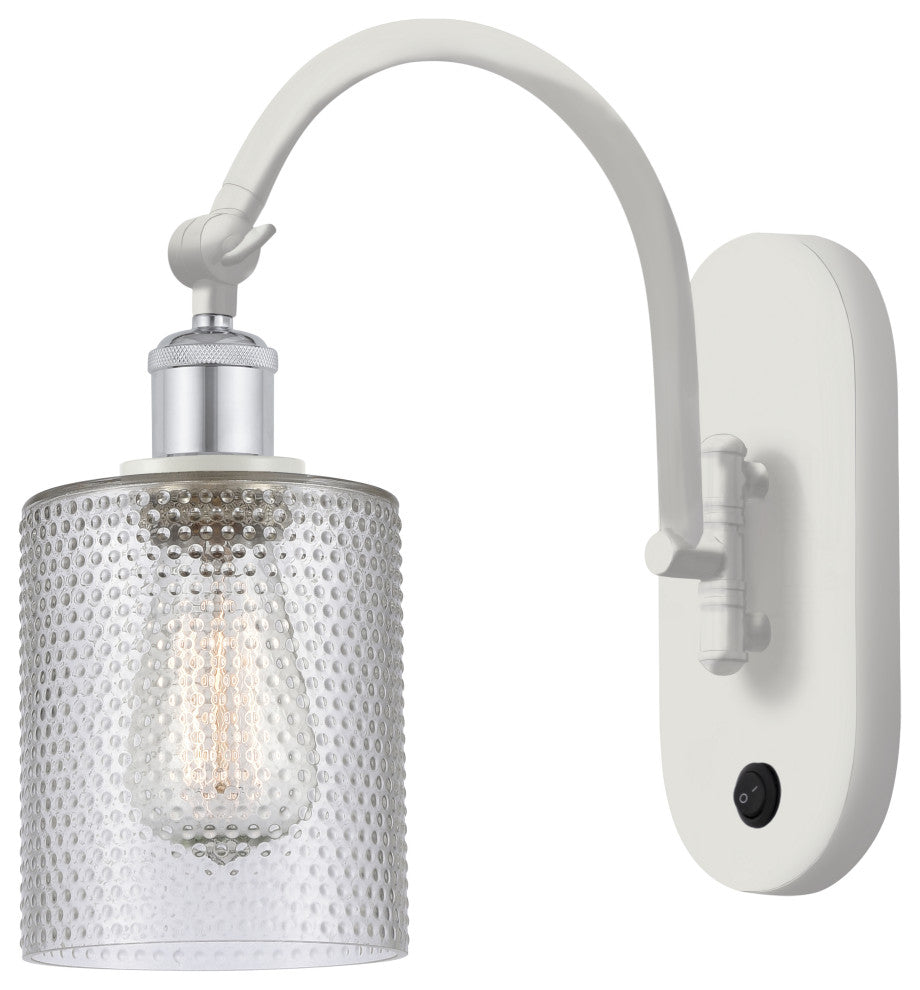 Innovations 518-1W-WPC-G112 1-Light Sconce, White and Polished Chrome