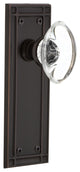 Mission Plate Passage Oval Clear Crystal Glass Knob, Timeless Bronze