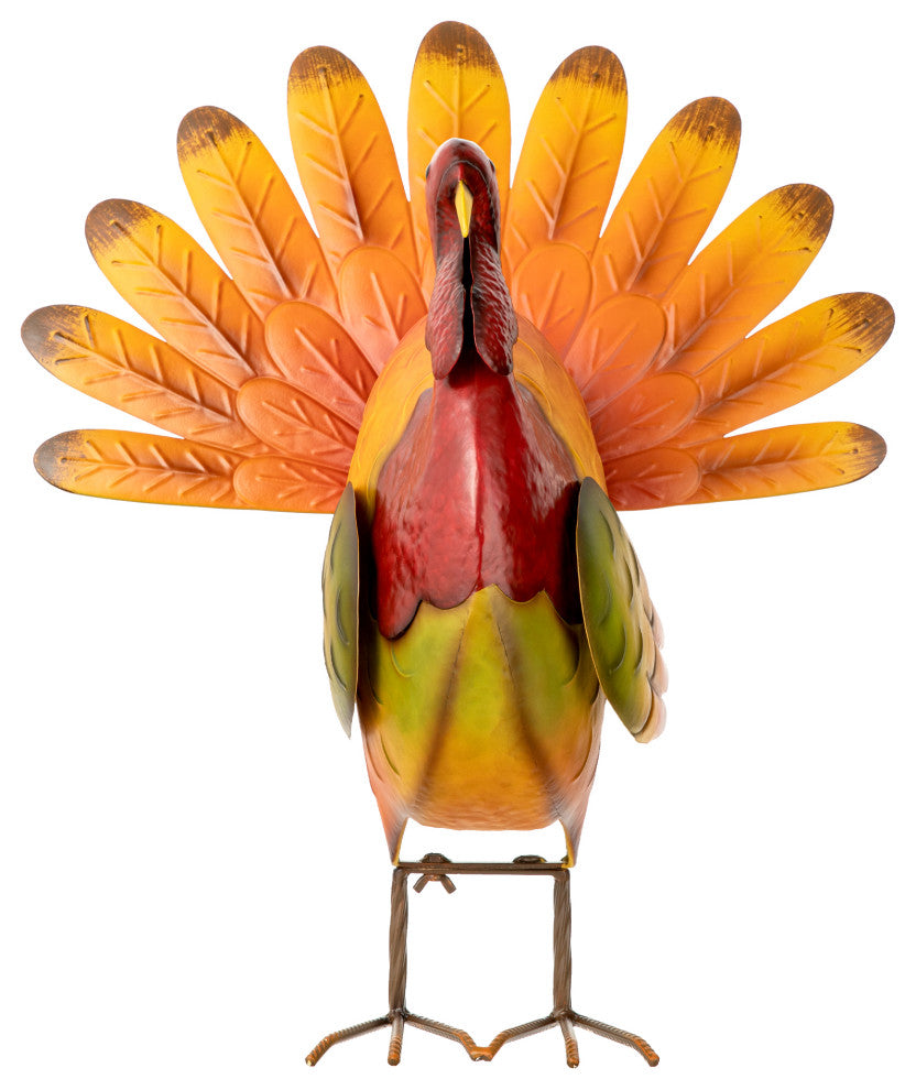 21.5"H Thanksgiving Metal Turkey Porch Decor
