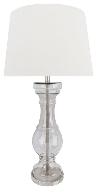 40169-11, 36" Glass Table Lamp, Satin Nickel