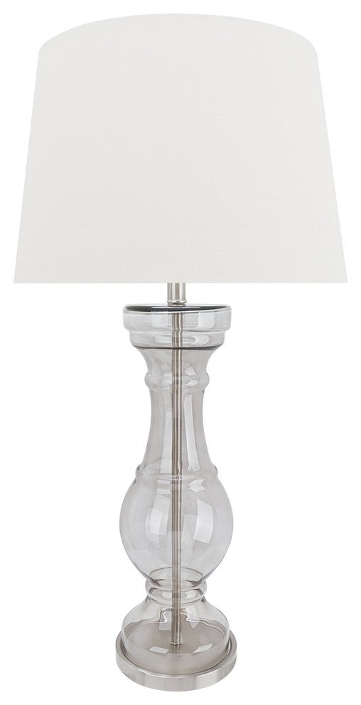 40169-11, 36" Glass Table Lamp, Satin Nickel