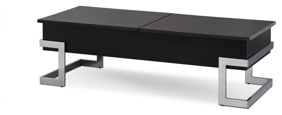 Acme Calnan Coffee Table With Lift Top Black and Chrome
