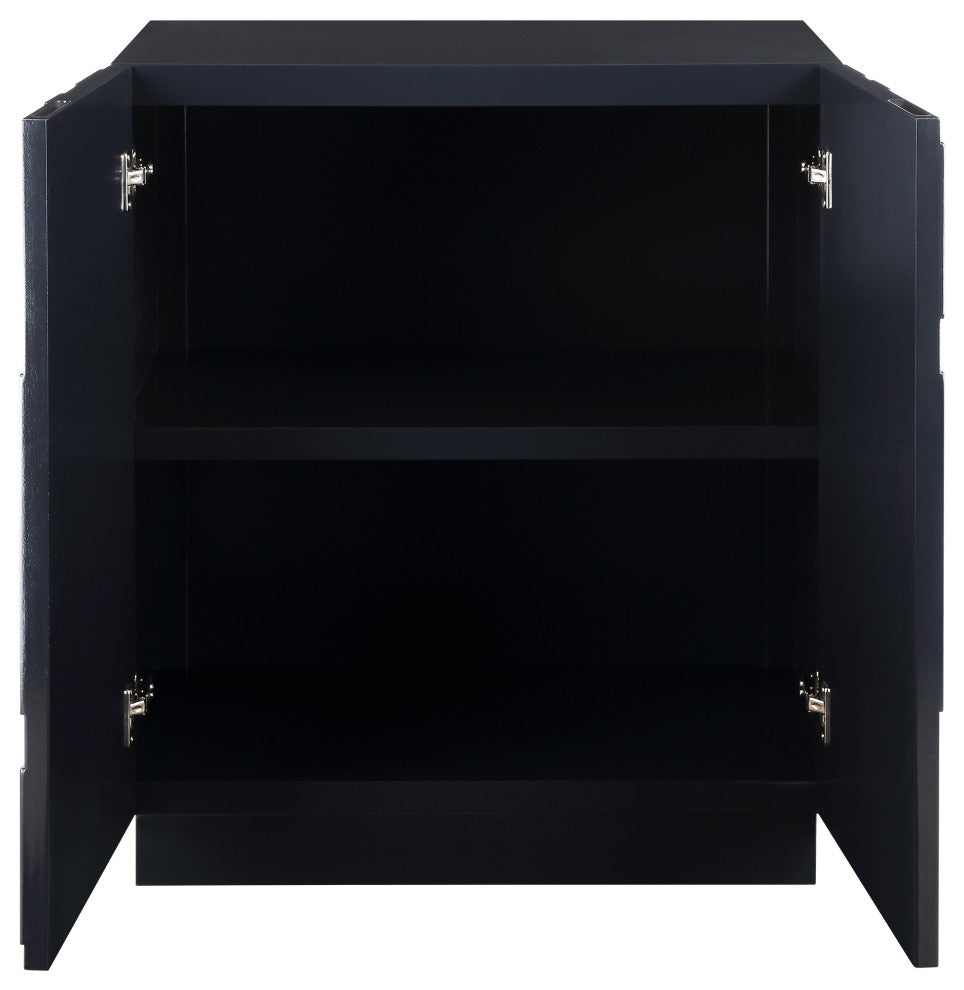 Technical diagram with door opening and overall dimensions (instructional).