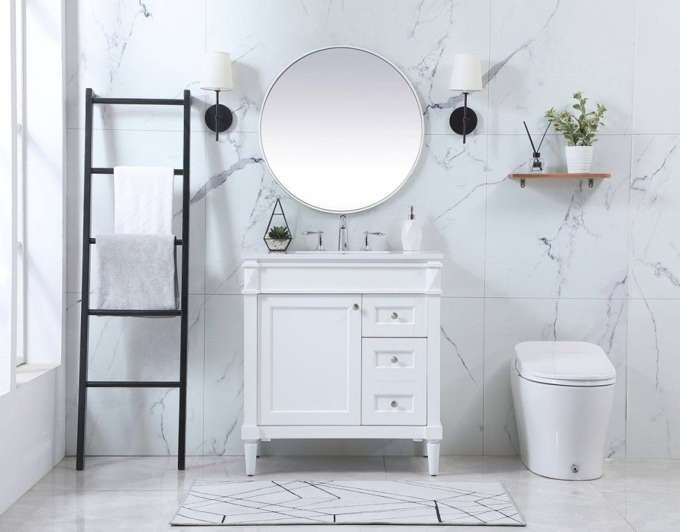 Home Living 21" Transitional White-Light Bathroom Vanity