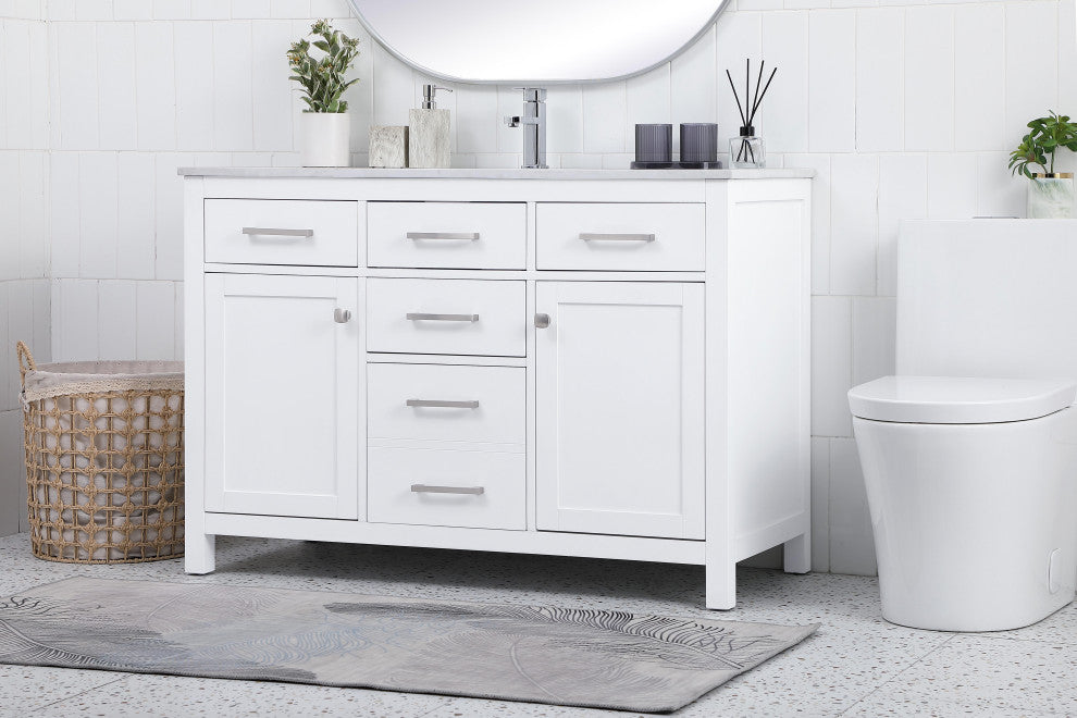 48" Single Bathroom Vanity, White