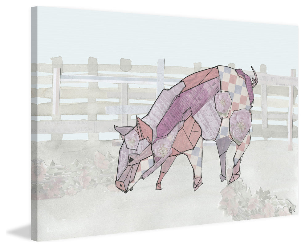 "Como Cerdo" Painting Print on Wrapped Canvas, 18"x12"